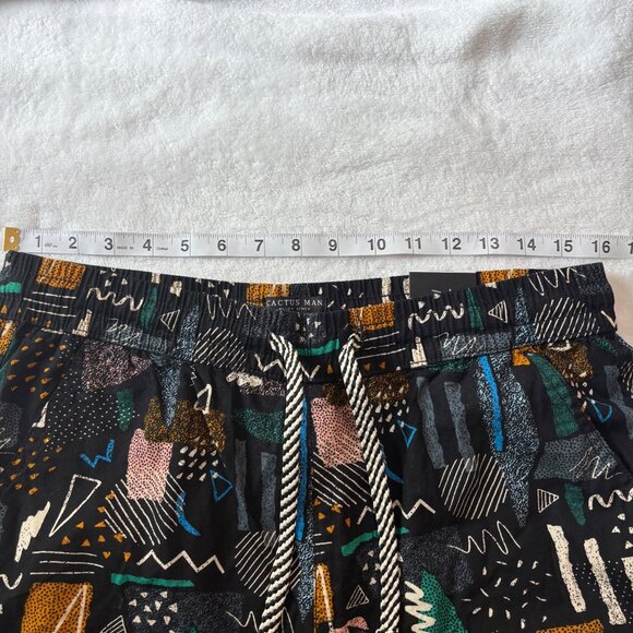 Cactus Man Mens Abstract Print Shorts Size M / 32 Black Multi-Color - Picture 10 of 14
